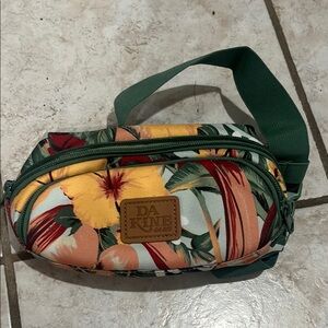 Dakine Green and Yellow Crossbody Bag with Tropical Flair